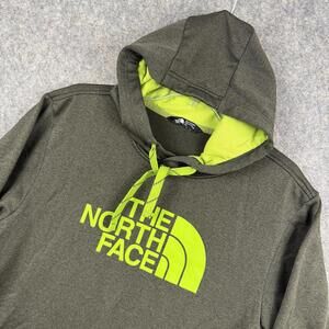 The North Face Men’s Hoodie Hiking Outdoor Gray Lime Green Size Large 023